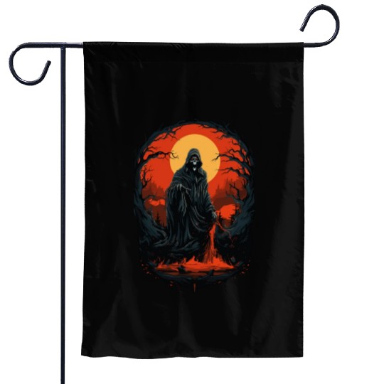 Spooky Halloween Grim Reaper Garden Flags