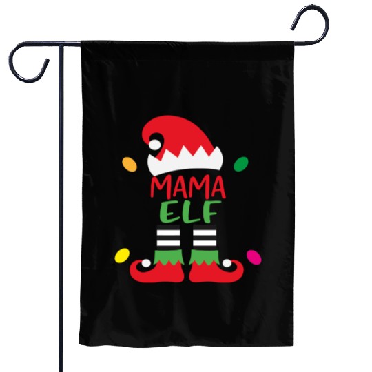 Merry Christmas mama elf Garden Flags