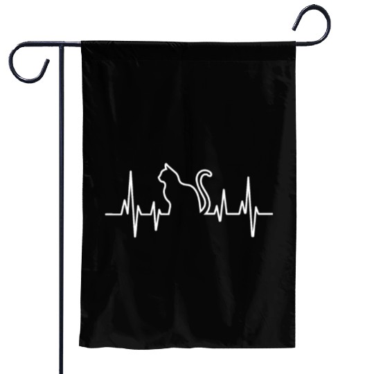 Heart Beat for Mom Dad Kitty Cat Lovers Garden Flags
