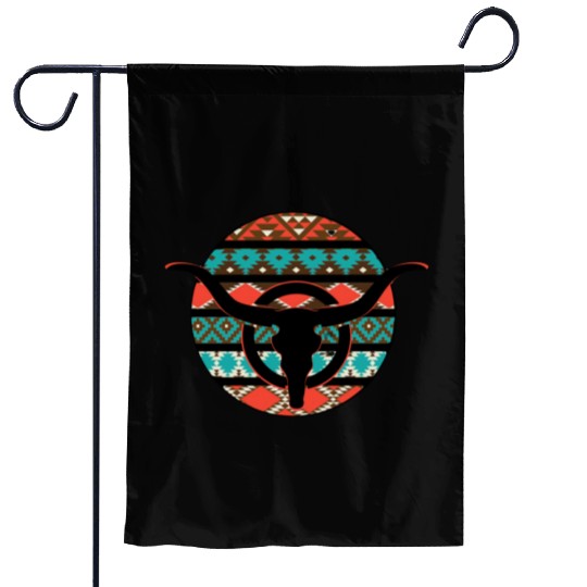 Retro Cow Skull Garden Flags