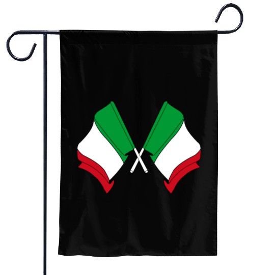 Flags of Italy crossed Garden Flags