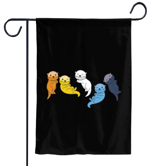 Aroace Flag Pride Lgbtq Cute Otter Garden Flags