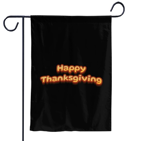 Happy Thanksgiving Cute 3D Text Garden Flags