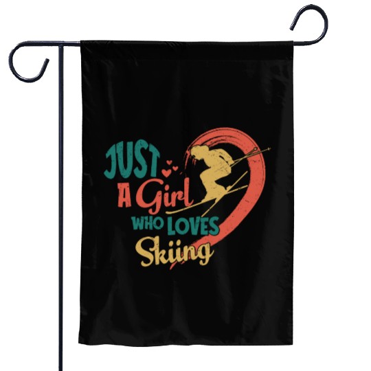 Just A Girl Who Loves Skiing Wintersport Ski Garden Flags