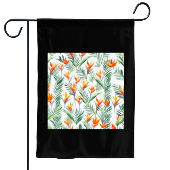 Retro Heliconia Garden Flags