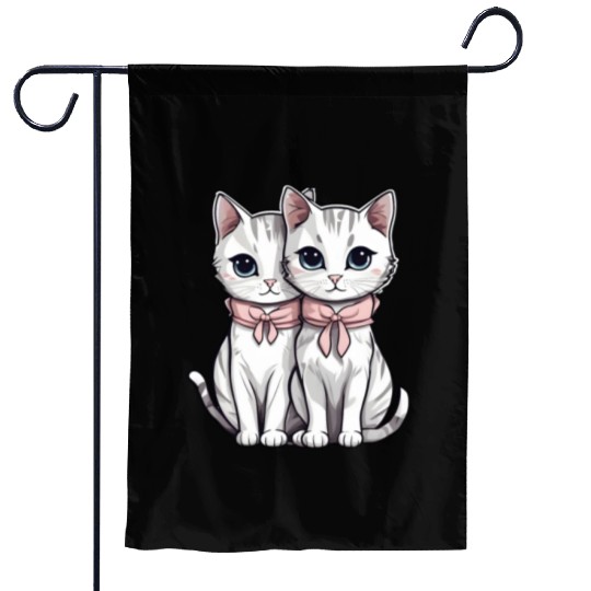 there are two kittens Garden Flags
