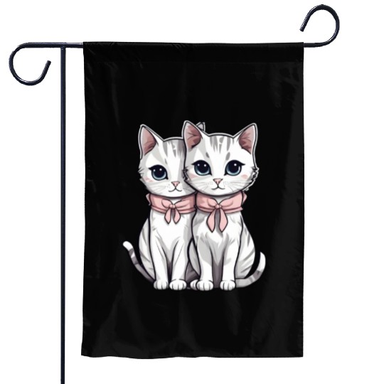 there are two kittens Garden Flags