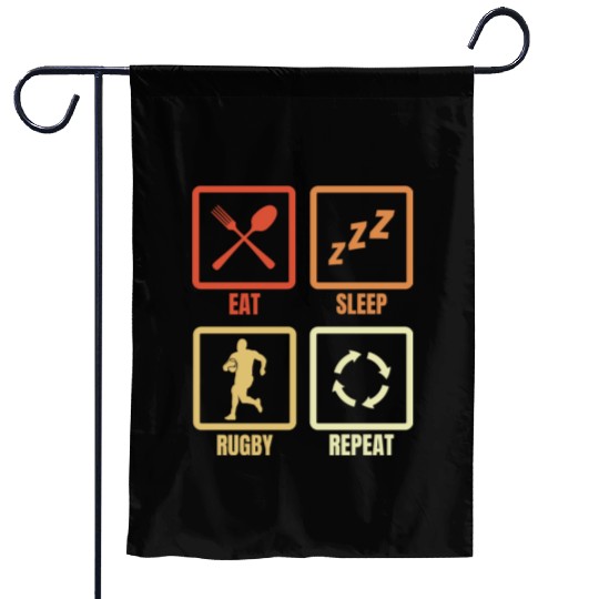 Rugby Player Daily Routine Garden Flags
