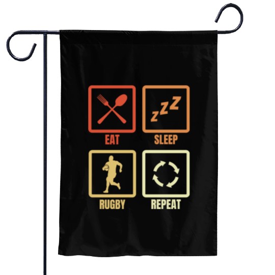 Rugby Player Daily Routine Garden Flags