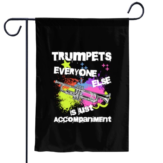 Funny Trumpet Player Music Teacher Marching Band Garden Flags
