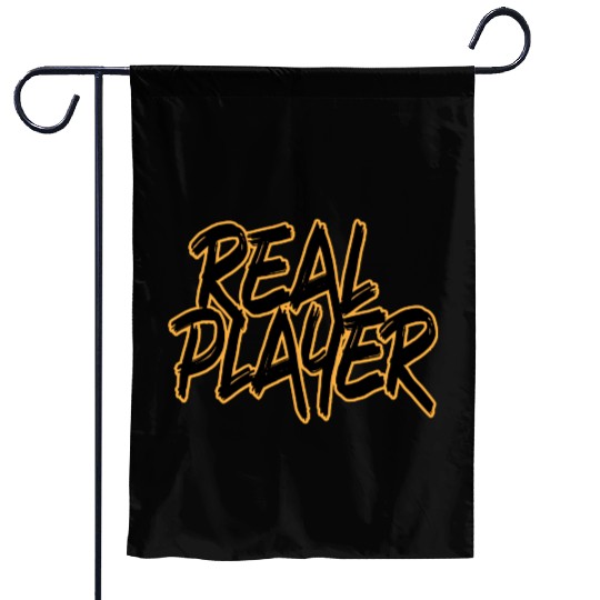 Real Player Typography Design Garden Flags