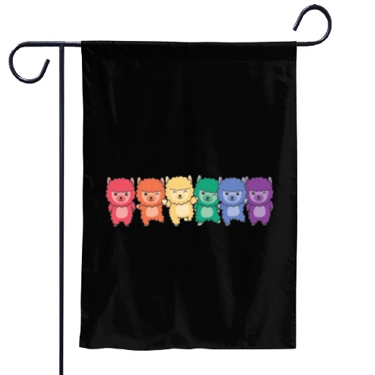 Rainbow Alpaca Flag Pride Lgbtq Cute Alpacas Garden Flags