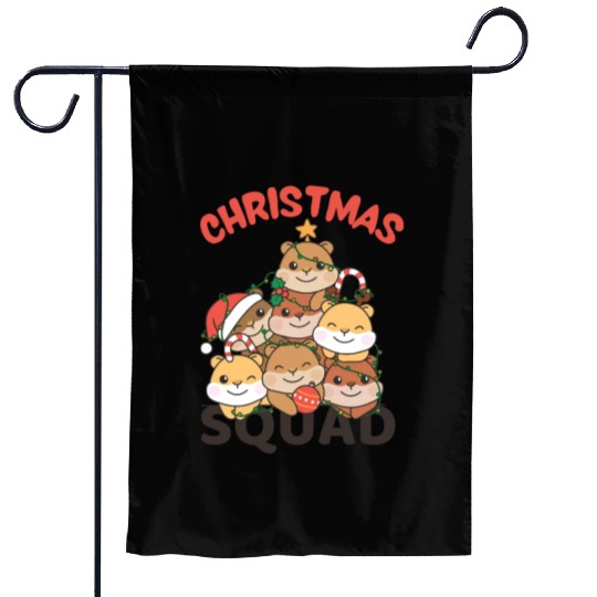 Hamster Christmas Tree Christmas Squad Hamster Garden Flags
