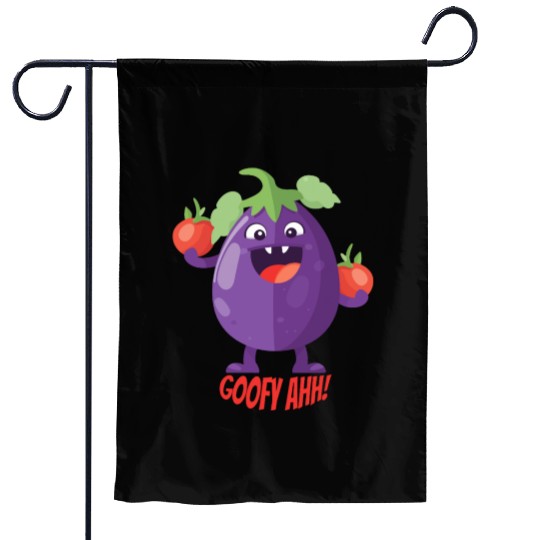 Eggplant Tomato Party Goofy Ahh Garden Flags