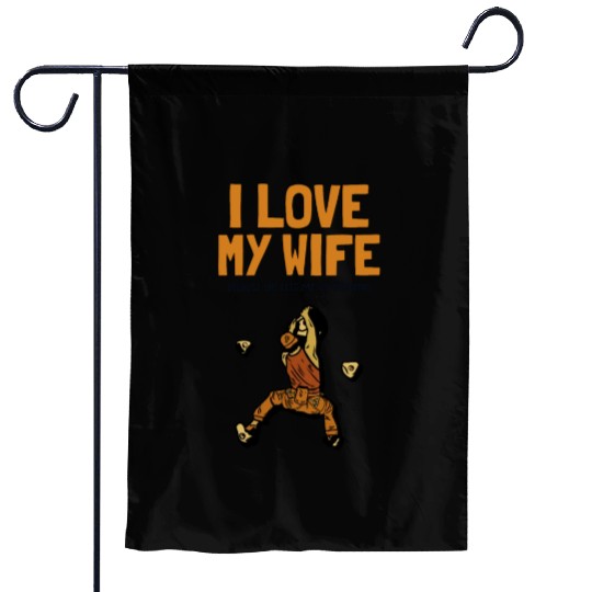 I love my Wife Climbing Bouldering Sport Free Garden Flags