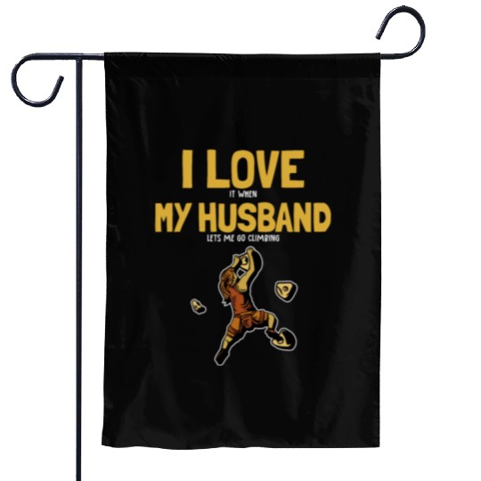 I love my Husband Climbing Bouldering Indoor Garden Flags