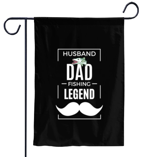 Husband Dad Fishing Legend Garden Flags