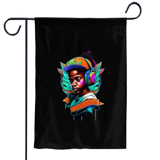 Colorful Butterfly person effect Garden Flags