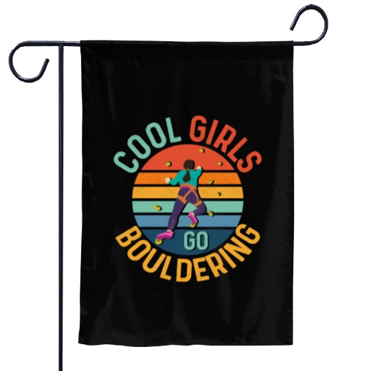 Cool Girls Go Bouldering Boulder Climbing Garden Flags