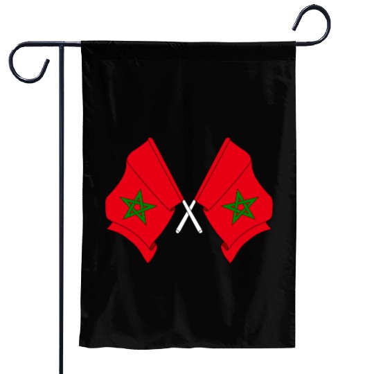 Two flags of Morocco crossed Garden Flags