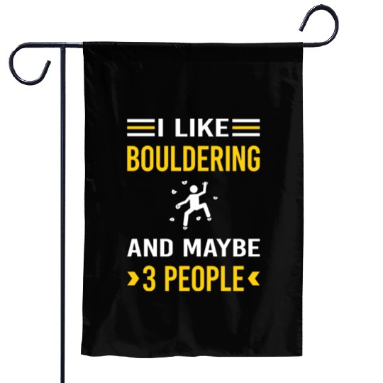 3 People Bouldering Rock Climbing Garden Flags