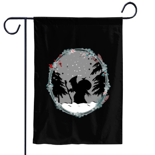 Knecht Ruprecht in paper cut style Christmas Garden Flags