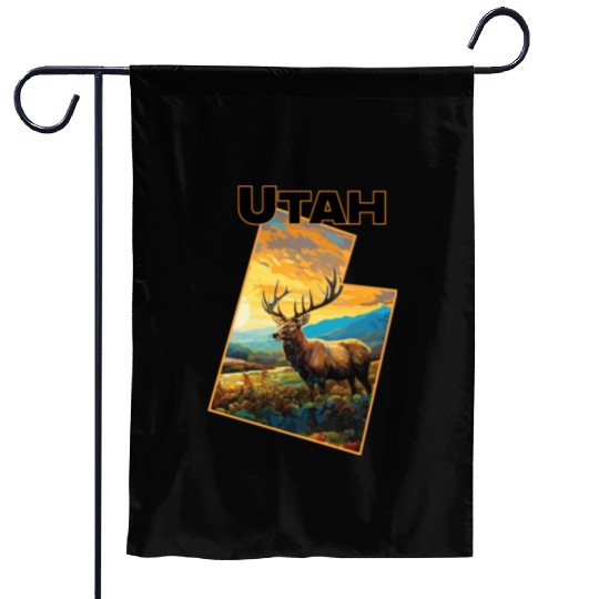 Utah Wildlife - elk Garden Flags