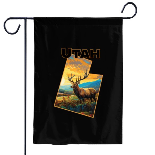 Utah Wildlife - elk Garden Flags