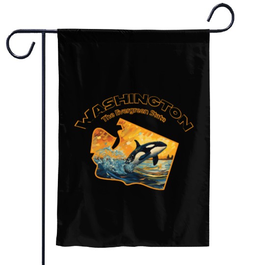 Washington Wildlife - orca Garden Flags