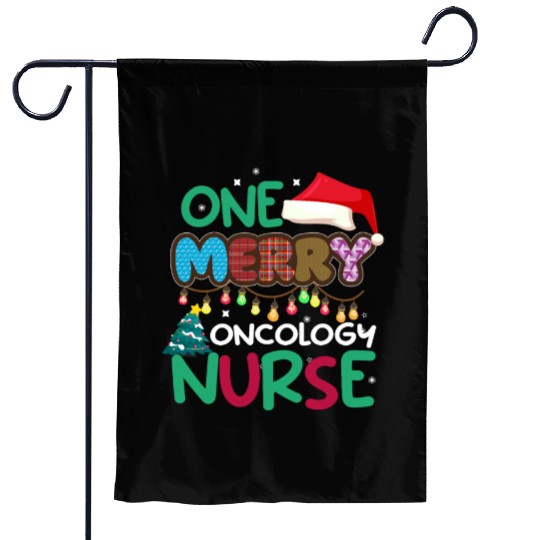 One merry Oncology Nurse Christmas Garden Flags