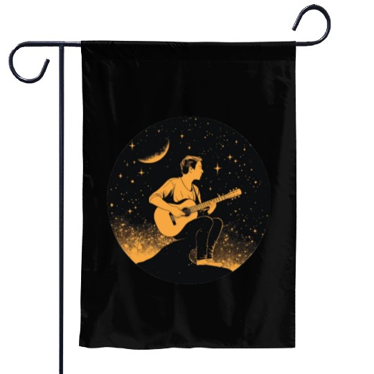 Night Sky Nature Guitar Musician Environmental Gui Garden Flags