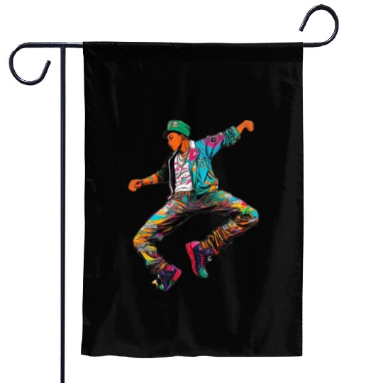 Hip-hop Dance, break dance. Street dance. Garden Flags