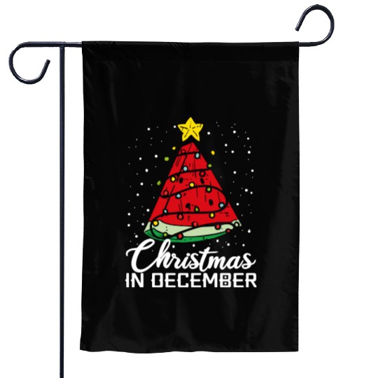 Christmas In December Watermelon Xmas Tree Garden Flags