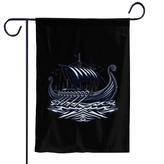 Viking Raiders: Norse Seafaring Art Garden Flags