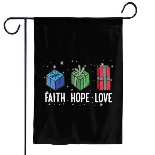 Faith Hope Love Religious Family Christmas Garden Flags