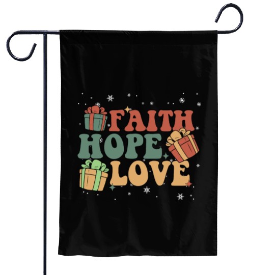 Faith Hope Love Religious Family Christmas Garden Flags