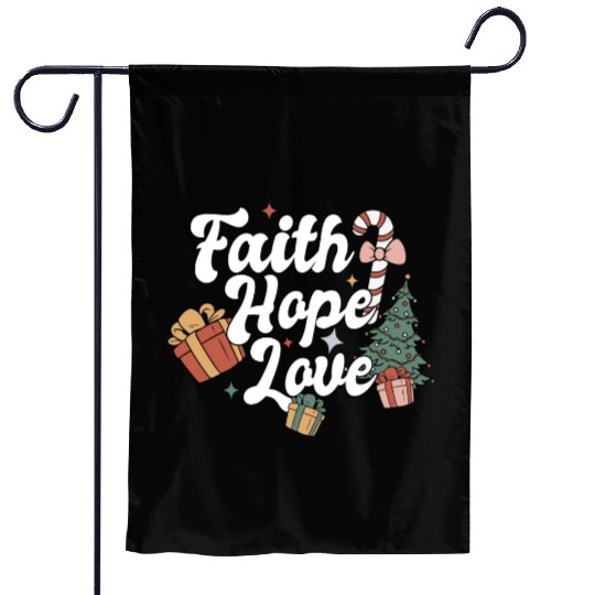 Faith Hope Love Religious Family Christmas Garden Flags