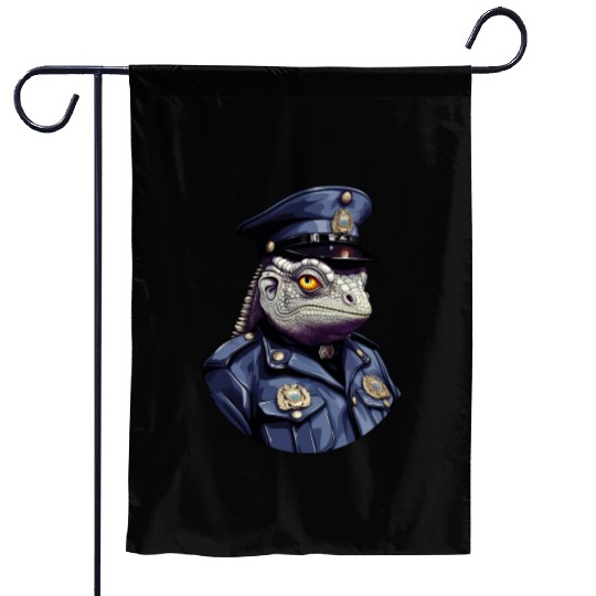 Chameleon police Garden Flags