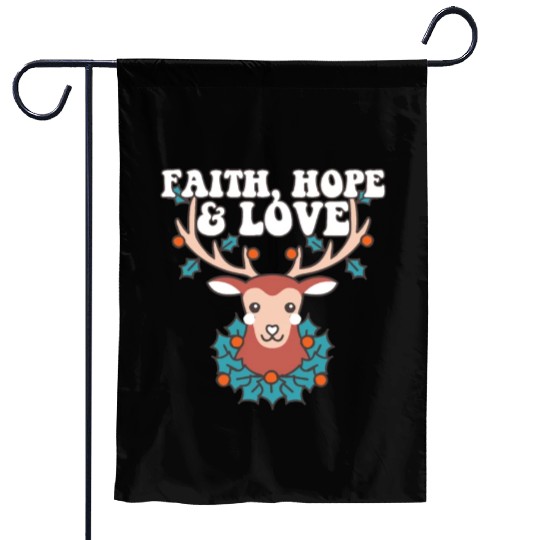 Religious Family Faith Hope Love Christmas Garden Flags