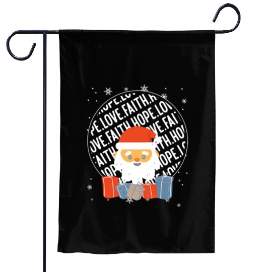 Faith Hope Love Religious Family Christmas Santa Garden Flags