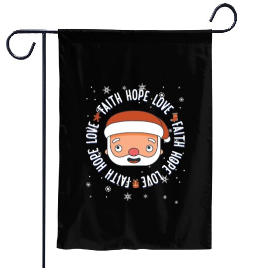 Religious Family Faith Hope Love Christmas Santa Garden Flags