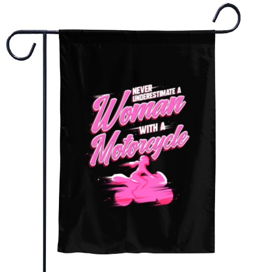 Ladies Motorcycle Girl Biker Gift for Motocross Garden Flags