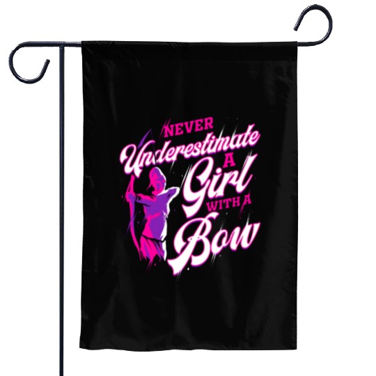 Archery Gift Archer Women with Arrow Bow Garden Flags