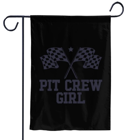 Pit Crew Girl Racing Enthusiast Racer Birthday Garden Flags