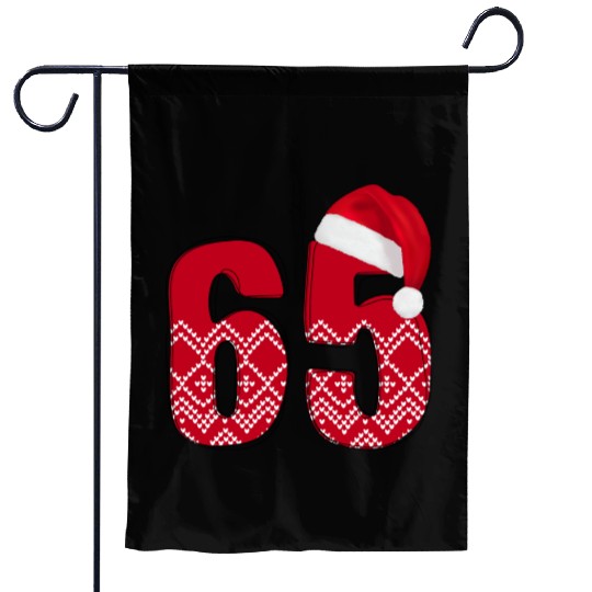 65th Birthday Wishes - Christmas Number Sixty Five Garden Flags