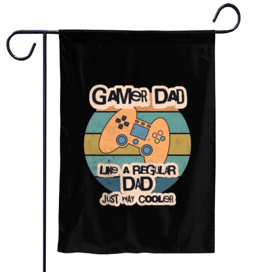 Cool Retro Gamer Dad Garden Flags