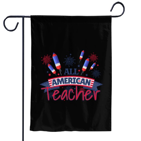 All American Teacher. Patriotic Teacher Garden Flags