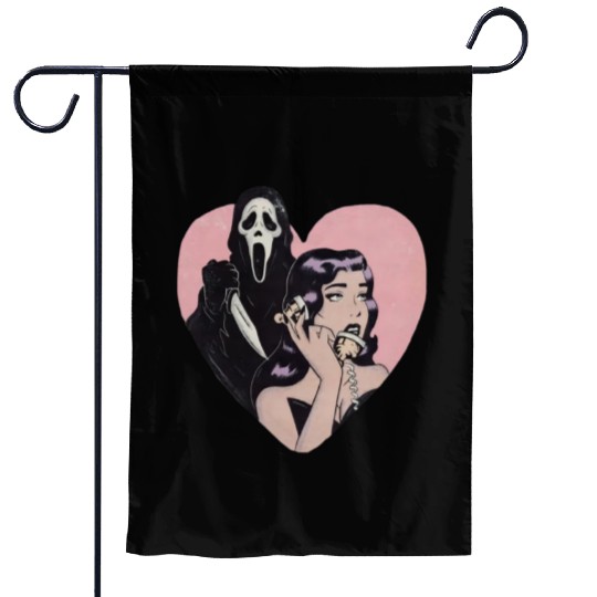 ghostface phone call love heart Garden Flags