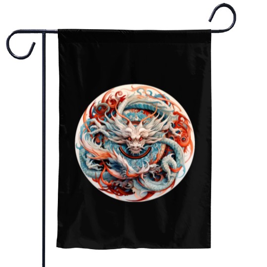 Chinese Dragon Mandala Art Garden Flags
