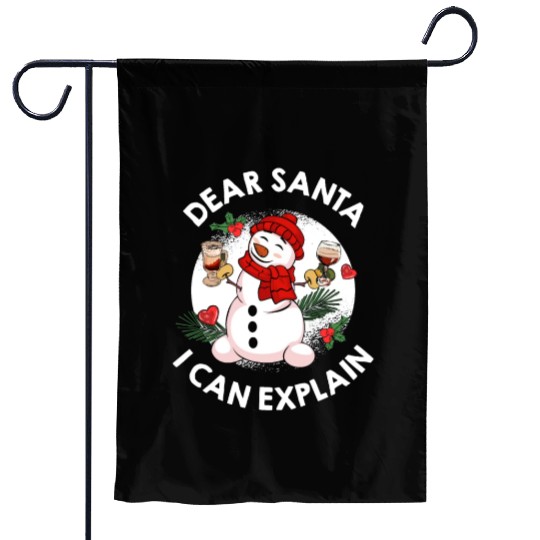 Schneemann Dear Santa I can Explain Funny Garden Flags